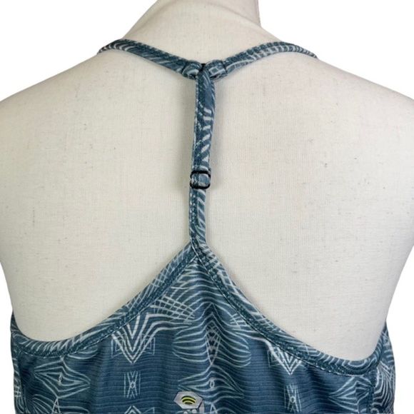 Mountain Hardwear Women's Tank Built in Bra T-Back Adjustable Teal Print L - Picture 5 of 11